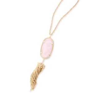 Kendra Scott Rayne Necklace in Rose Quartz (w/bag)
